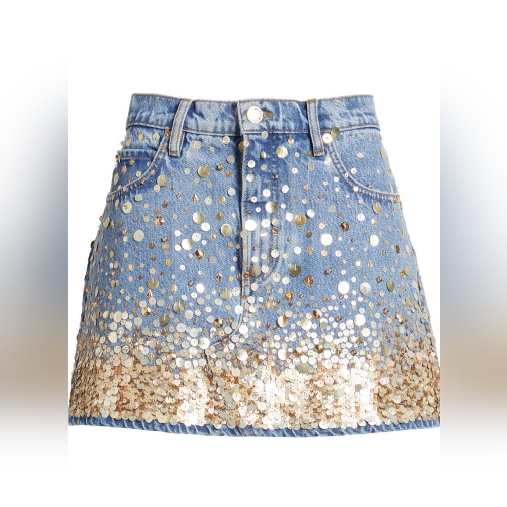 Frame The Champagne Denim Miniskirt - Picture 5 of 8
